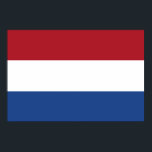 Poster Drapeau Pays-Bas tricolore<br><div class="desc">Drapeau du Pays-Bas: "Je maintiendrai".
Il est composé de trois bandes horizontales : rouge, blanc et bleu.</div>