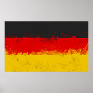 Poster Drapeau peint Grunge de l'Allemagne