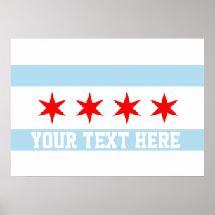 Poster Drapeau personnalisé de Chicago