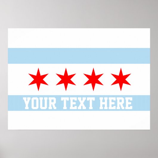 Poster Drapeau personnalisé de Chicago (Devant)
