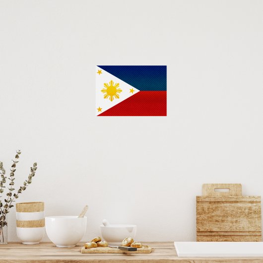 Poster Drapeau philippin à rayures modernes (Cuisine)