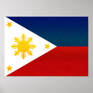 Poster Drapeau philippin dépouillé moderne