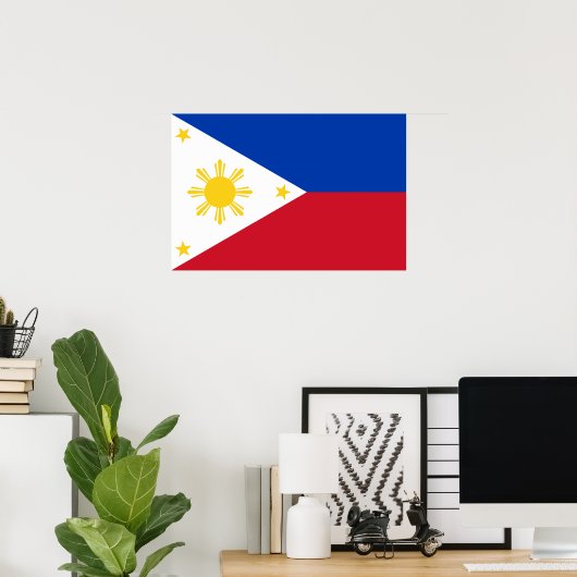 Poster Drapeau philippin des Philippines (Bureau à domicile)