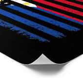 Poster Drapeau Philippines États-Unis 4 juillet Amérique (Coin)