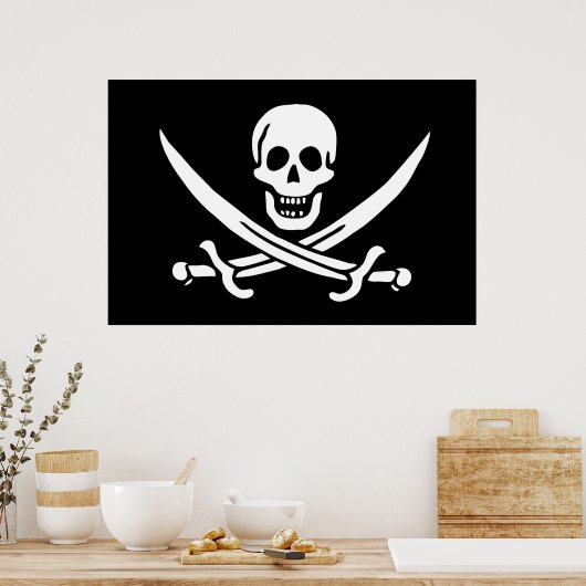 Poster Drapeau Pirate Jolly Roger (Cuisine)