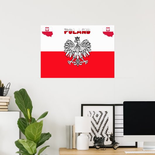 Poster Drapeau polonais (Bureau à domicile)