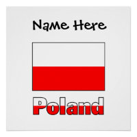 Drapeau polonais de Pologne Personnalisation noire