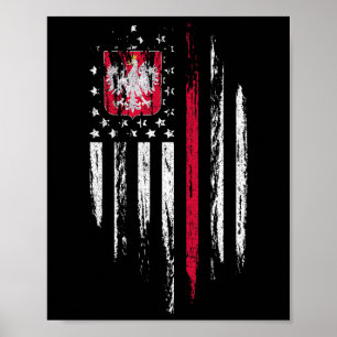 Poster Drapeau polono-américain Combo Pologne États-Unis