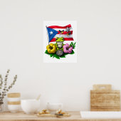 Poster Drapeau Porto Rico Boricua (Cuisine)