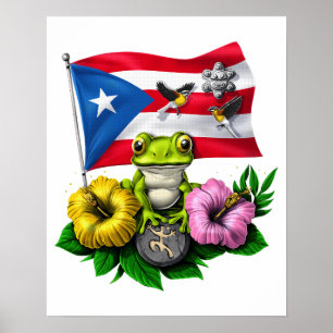 Poster Drapeau Porto Rico Boricua