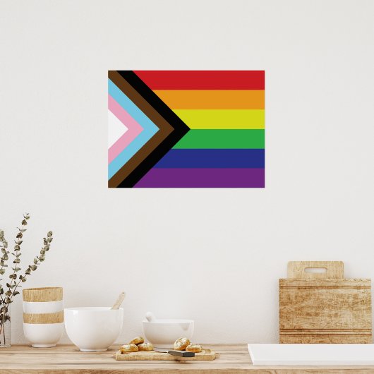 Poster Drapeau progressiste LGBTQIA (Cuisine)