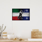 Poster Drapeau Québec et Patriote Henri Julien érodé (Cuisine)