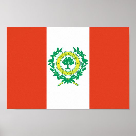 Poster Drapeau Raleigh, Caroline du Nord (Devant)