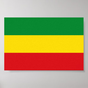 Poster Drapeau rastafari éthiopien Rasta