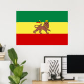 Poster Drapeau rastafarien (Rastafarianisme) (Rasta) (Bureau à domicile)