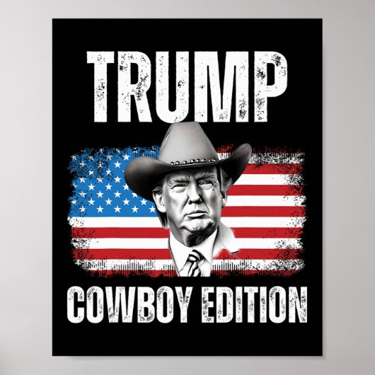 Poster Drapeau républicain américain 2024 Cowboy Edition (Devant)