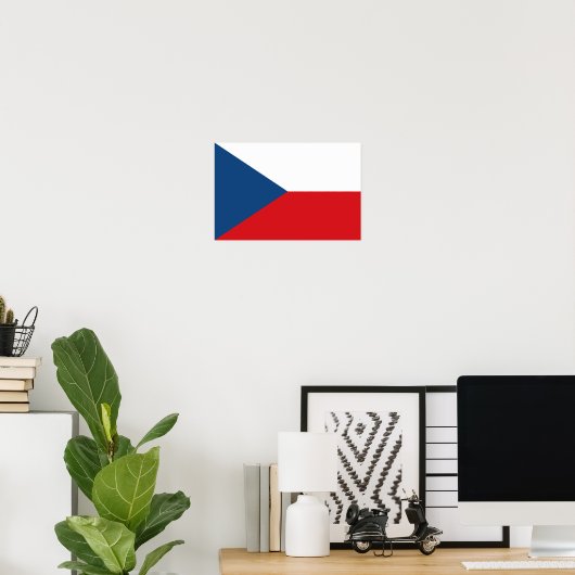 Poster Drapeau République tchèque (Bureau à domicile)
