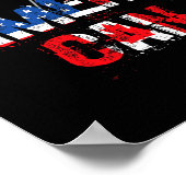 Poster Drapeau Rétro Ameri-can Canada États-Unis Patriote (Coin)