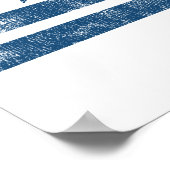 Poster Drapeau Rétro Bleu De Washington Dc District De Co (Coin)
