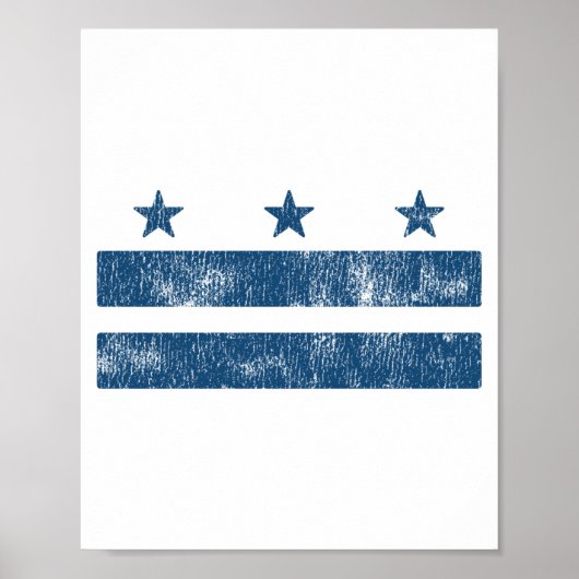 Poster Drapeau Rétro Bleu De Washington Dc District De Co (Devant)