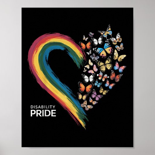 Poster Drapeau Rétro de Fierté de Handicap Mois de la Fie (Devant)