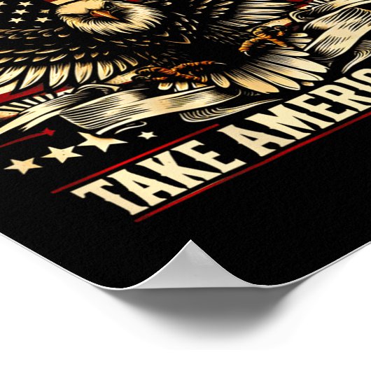 Poster Drapeau Retro Trump 2025 États-Unis Reprendre l'ai (Coin)