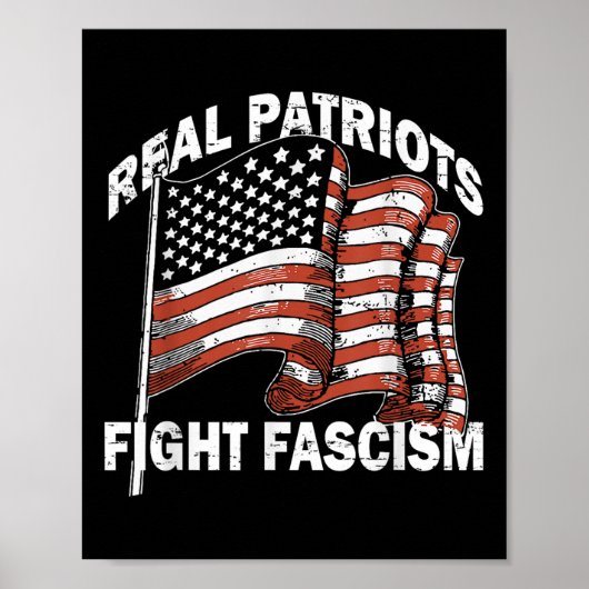Poster Drapeau Rétro Usa Drôle De Véritables Patriotes Se (Devant)