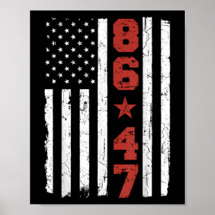 Poster Drapeau rétro Vintage USA 86 47 Anti Trump