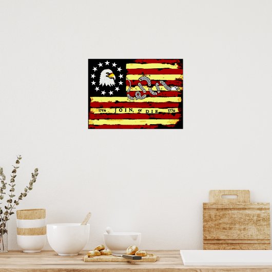 Poster Drapeau révolutionnaire américain (Cuisine)