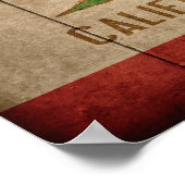 Poster Drapeau robuste de la Californie du bois (Coin)