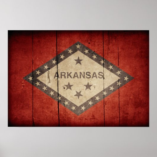 Poster Drapeau robuste de l'Arkansas (Devant)