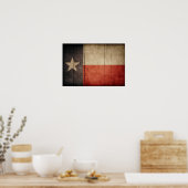 Poster Drapeau robuste de Wood Texas (Cuisine)