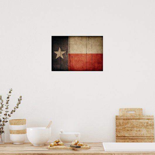 Poster Drapeau robuste de Wood Texas (Cuisine)
