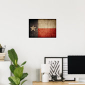 Poster Drapeau robuste de Wood Texas (Bureau à domicile)