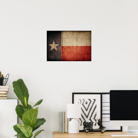 Poster Drapeau robuste de Wood Texas (Bureau à domicile)