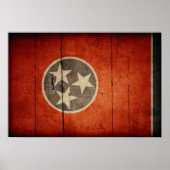 Poster Drapeau robuste en bois Tennessee (Devant)