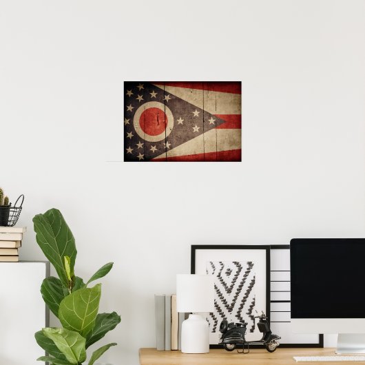 Poster Drapeau robuste en Ohio (Bureau à domicile)
