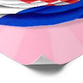 Poster Drapeau Rose croate rose (Coin)