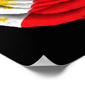 Poster Drapeau Rose philippin noir (Coin)