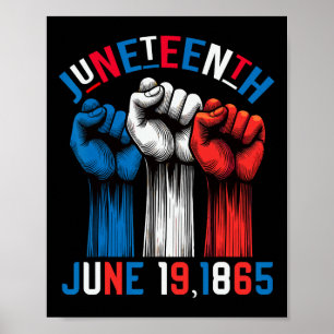 Poster Drapeau rouge blanc bleu 19 juin 1865
