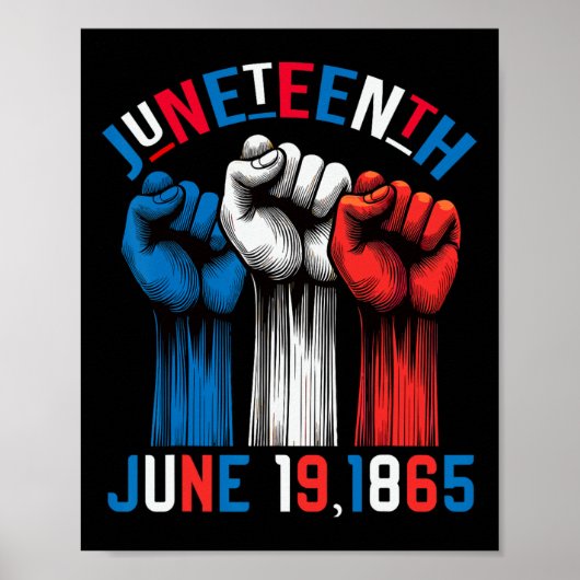 Poster Drapeau rouge blanc bleu 19 juin 1865 (Devant)