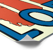 Poster Drapeau rouge blanc bleu homard (Coin)