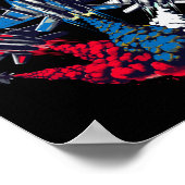 Poster drapeau rouge blanc bleu juneteenth avion à réacti (Coin)