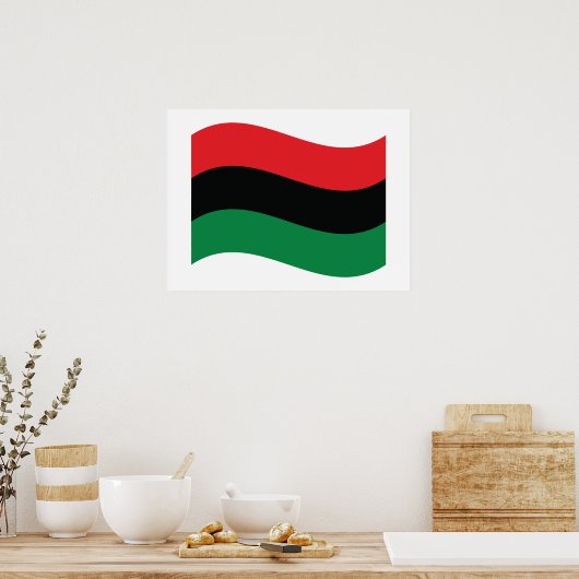 Poster Drapeau rouge, noir et vert (Cuisine)