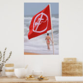 Poster Drapeau rouge sur la plage — Floride (Cuisine)