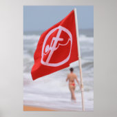 Poster Drapeau rouge sur la plage — Floride (Devant)
