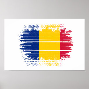 Poster Drapeau roumain