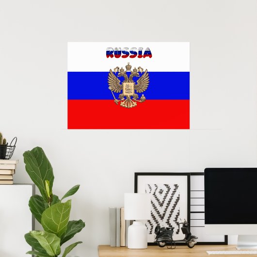 Poster Drapeau russe (Bureau à domicile)