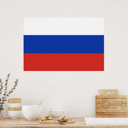 Poster Drapeau Russie tricolore (Cuisine)