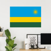 Poster Drapeau rwandais (Rwanda) (Pays africain) (Bureau à domicile)